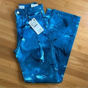 ZARA TRF Sharks High Rise Straight Jeans